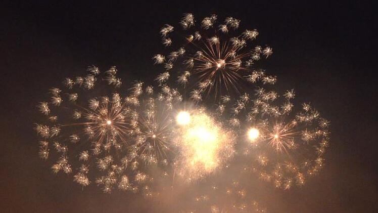 Abschlussfeuerwerk für das Rakoczy-Fest 2019 in der Au. Foto: Peter Rauch