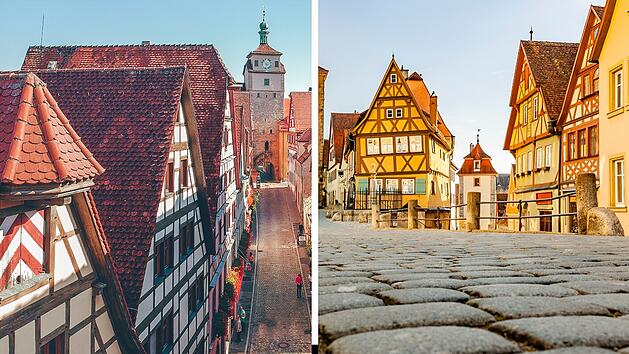 Fachwerk im malerischen Rothenburg ob der Tauber