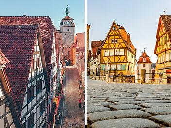 Fachwerk im malerischen Rothenburg ob der Tauber