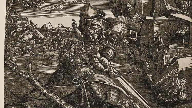 Lucas Cranach d. Ä. (1472 - 1553): Heiliger Christophorus, datiert 1506, wohl erst 1509 entstanden, Holzschnitt / Foto: Kunstsammlungen der Veste Coburg