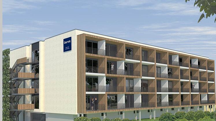 Erster Planungsentwurf: So könnte die Vorderseite des Spa-Flügels aussehen. Foto: Architektur Galerie Greven