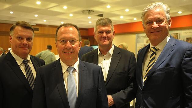 Gerhard Schneider (2. von links) geht als Kandidat der Bad Kissinger CSU in die Oberb&uuml;rgermeisterwahl im M&auml;rz 2020. Der 58-J&auml;hrige setzte sich im ersten Wahlgang gegen (von links) Lars Streiberger, Hans-J&ouml;rg Rustler und Ulrich Wittfeld durch.  Foto: Siegfried Farkas