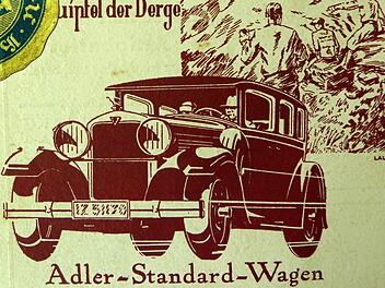 Ausschnitt aus der Werbeanzeige der Adler-Werke in der Ausschreibungsbroschüre des Deutschen Touring-Clubs Quelle: Archiv Rösch, Repro: Franze