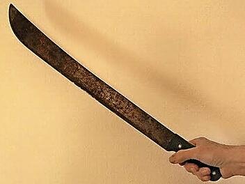 Mit einer solchen Machete, die vor allem als Arbeitsgerät eingesetzt wird, schlug der 42-Jährige zu. Foto: Matthias Einwag