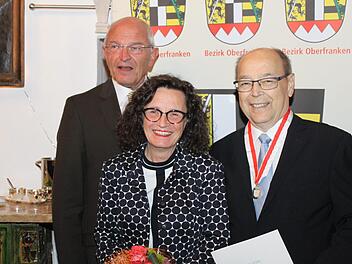 Franz Stumpf (r,) mit seiner Frau Johanna und Günther Denzler Foto: Carmen Schwind