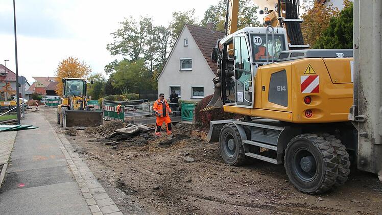 Bauarbeiten in der Mährenhäuser Straße in Weidach Foto: Michael Stelzner