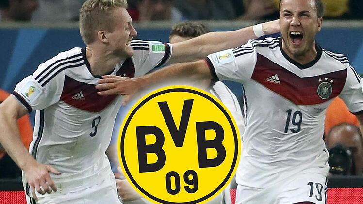 Allein für André Schürrle (links) und Mario Götze gab der BVB über 50 Millionen Euro aus. Foto: Antonio Lacerda/EPA