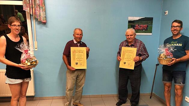 Unser Foto zeigt (von links) Rebekka B&uuml;ttner, Hugo Herterich, Alfred Scheuring und den Vorsitzenden Martin Herterich. Foto: Laura Endres