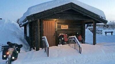 Blockhütte zum Übernachten