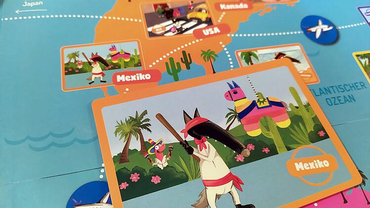 Reise um die Welt mit Wolf - Rezension des Postkarten-Brettspiels für Kinder