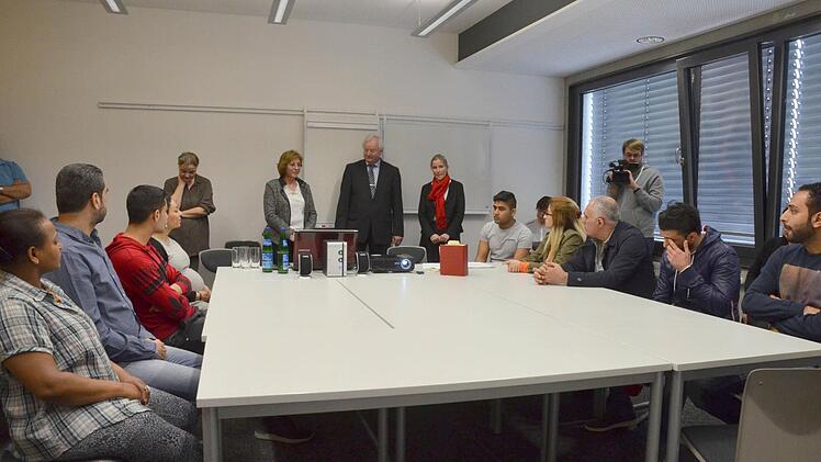 Rechtsbildungsunterricht für Flüchtlinge beim Bfz in Coburg.Foto: Rainer Lutz