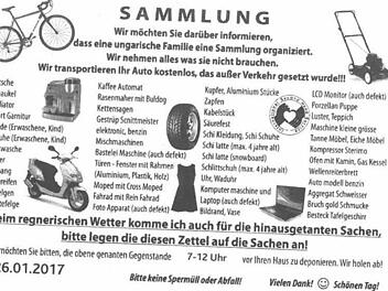 Solche Handzettel fanden Anwohner im Landkreis Forchheim in ihren Briefkästen. Foto: Josef Hofbauer