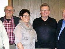 Ehrungen bei der Frankonia (von links): Gerhard Jöchner, Willi Schindler, Jürgen Escher, Monika Kollarsch, Klaus Wöhner, Siegfried Langguth und Julia Günter Foto: Doris Weidner