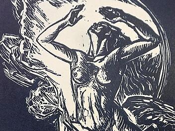 "Aufsteigende Frau" - ein Bild der Hoffnung und der Utopie: Der Mensch erhebt sich aus seinem Dasein zum Licht empor.