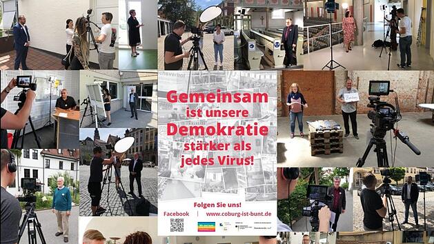 Impressionen von den Dreharbeiten f&uuml;r die Videoclips.Foto: Coburg ist bunt