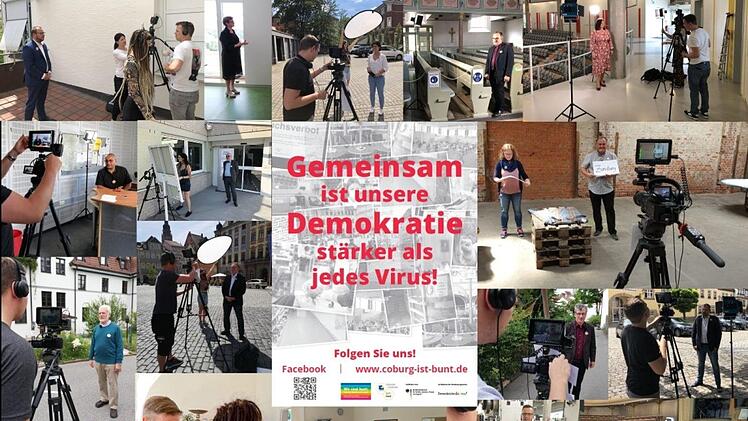 Impressionen von den Dreharbeiten für die Videoclips.Foto: Coburg ist bunt