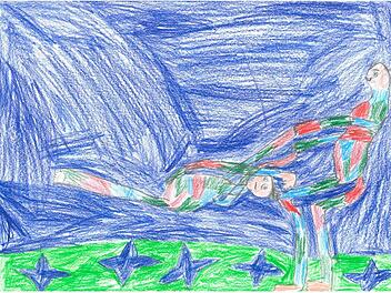 Die sportliche Leistung des Paares beeindruckte die Juroren nicht minder als die Qualität der Aufnahme. Mit "Akrobatischer Tanz 1" belegte Klaus Gagel ebenfalls einen ersten Platz.  Foto: Gagel, gemalt vonToni