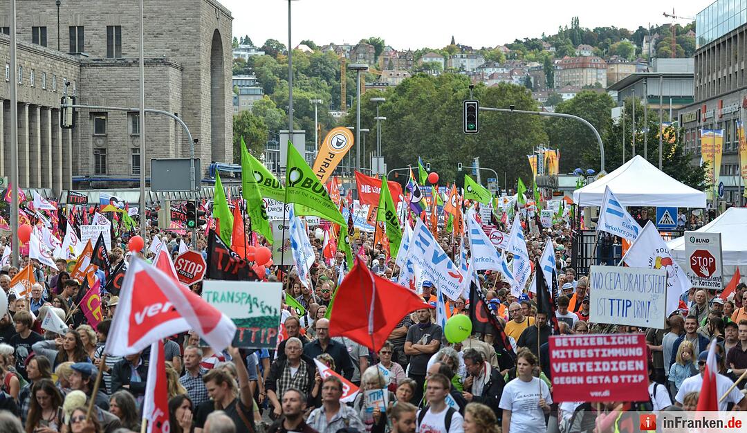 Demonstration gegen die Handelsabkommen