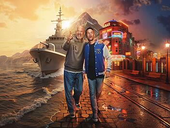 In der neuen Doku-Reihe "Mission Mittendrin!" begeben sich die TV-Köche Frank Rosin (links) und Alexander Kumptner an ungewöhnliche Orte.