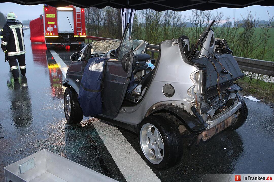 Hagel-Unwetter lšst Massenunfall aus: Autos kollidieren auf der A6 - Acht verletzte Personen, davon drei schwer