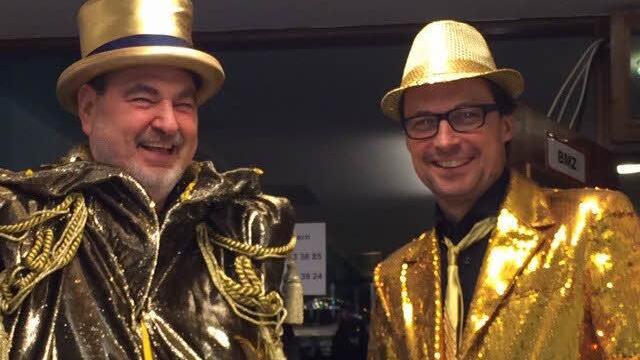Goldstücke der fränkischen Fastnacht: Bernhard Schlereth (Präsident Fastnacht-Verband) und Rüdiger Baumann.