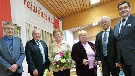 Sonderehrungen anlässlich der Hauptversammlung (von links): Hermann Neubauer, Horst Landegast, Marianne Landegast, Hildegard Weberpals, Leopold Schindler, Jens-Uwe Peter