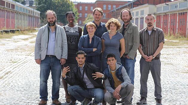 Das Franken-Tatort-Team bei Dreharbeiten in Bamberg. Der Sendetermin f&uuml;r den dritten Franken-Tatort steht nun fest. Foto: RiegerPress