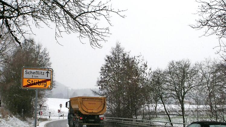 Da kann's ganz schön eng werden - von Stübig nach Scheßlitz mit dem Rad ist nicht ganz ungefährlich.