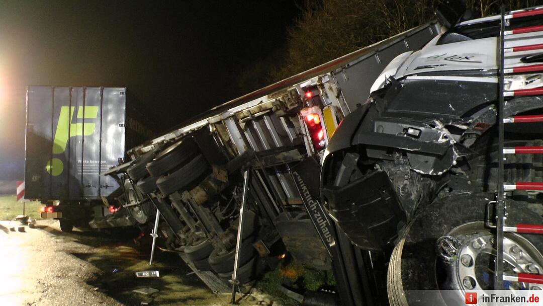 Lkw-Kollision auf A7 bei Wasserlosen