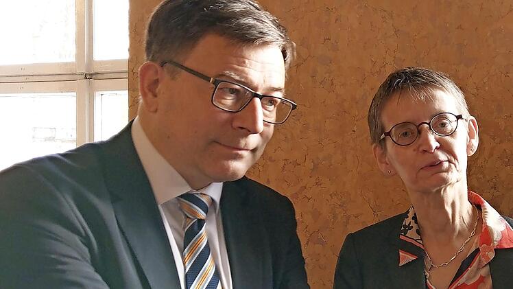 Christian Müller, OB-Kandidat der CSB, mit Ursula Haderlein, Präsidentin des Landgerichts Coburg. Fotos: Simone Bastian