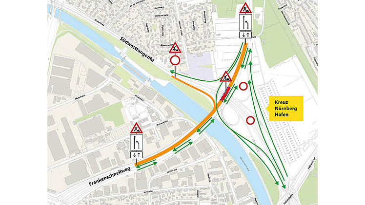 A73: Abriss von Nürnberger Frankenschnellwegbrücke erfordert Sperrung