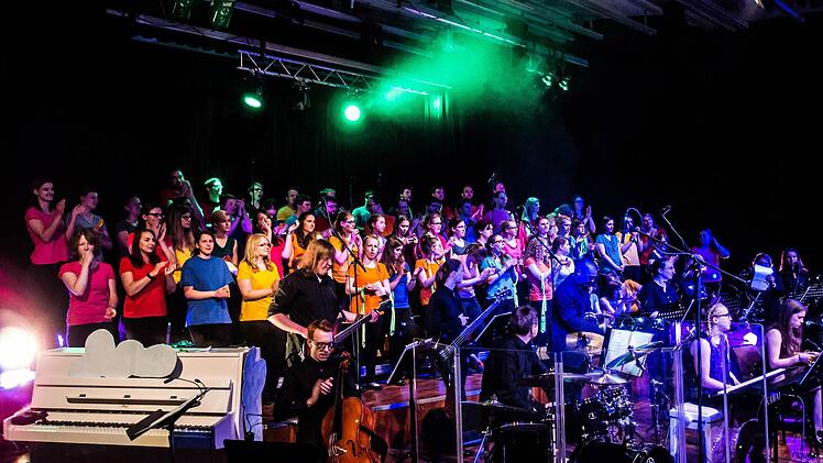 "Dreams and Drums": Impressionen von der Generalprobe mit dem Hochschulchor Coburg und der Hochschul-Bigband.Foto: Jochen Berger