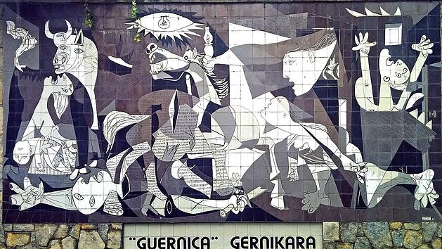 Guernica – Sinnbild für den spanischen Bürgerkrieg. Das Originalbild stammt von Pablo Picasso.
