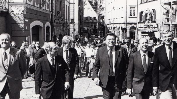 Ministerpräsident Franz Josef Strauß (CSU) bei einem Bamberg-Besuch im Jahr 1982FT-Archiv