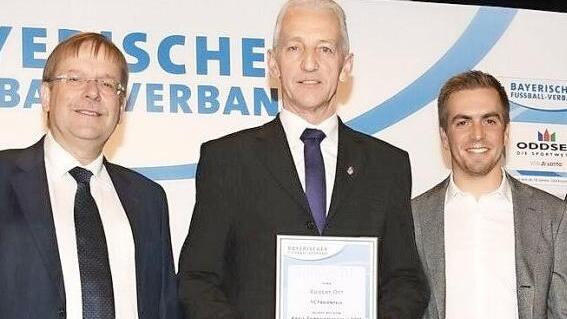 Rainer Koch, Robert Ott und Philipp Lahm (v. l.) Foto: p