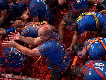 &laquo;La Tomatina&raquo;: Tomatenschlacht in Spanien