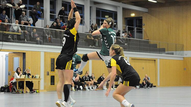 Sensationell: Mit 32:22 gewinnt die SG Garitz/Nüdlingen (grüne Trikots) gegen den Tabellendritten aus Herzogenaurach. Foto: Hopf