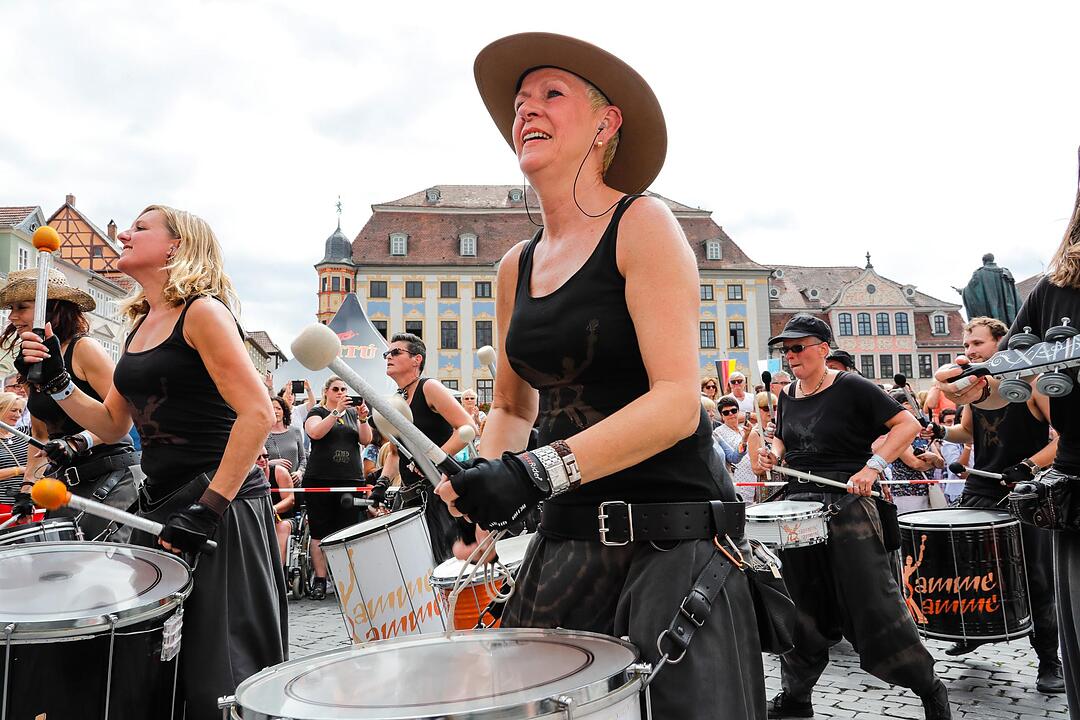 Beim großen Sambaumzug in Coburg ging es heiß her.