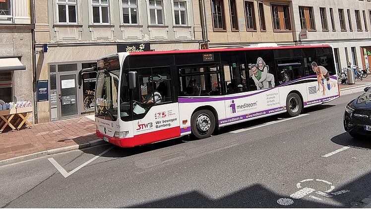 Bamberg: Stadtbus, Linienbus in der Langen Straße