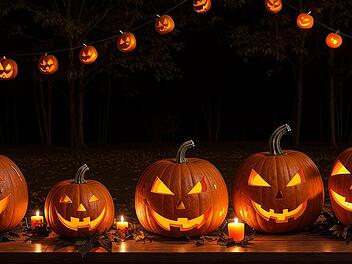 Eine gruselige Laterne geh&ouml;rt zu Halloween ganz einfach dazu.