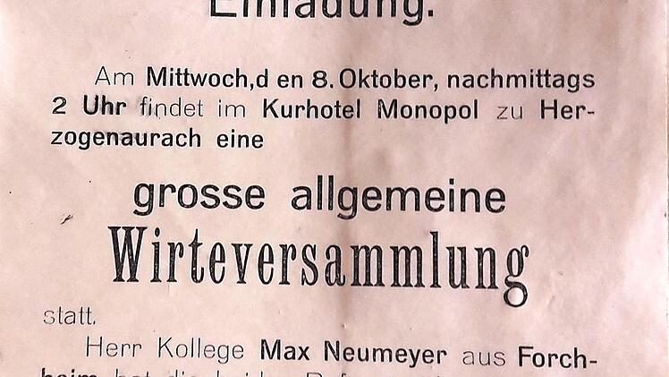 Die Wirte wussten ihren Einfluss zu nutzen. Gemeinsam wurden die Forderungen geplant, wie Dokumente us der Vergangenheit bestätigen.  Fotos: Gäbelein
