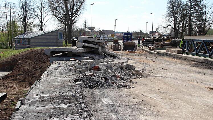 Die Aischbrücken-Baustelle in Höchstadt. Foto: Andreas Dorsch