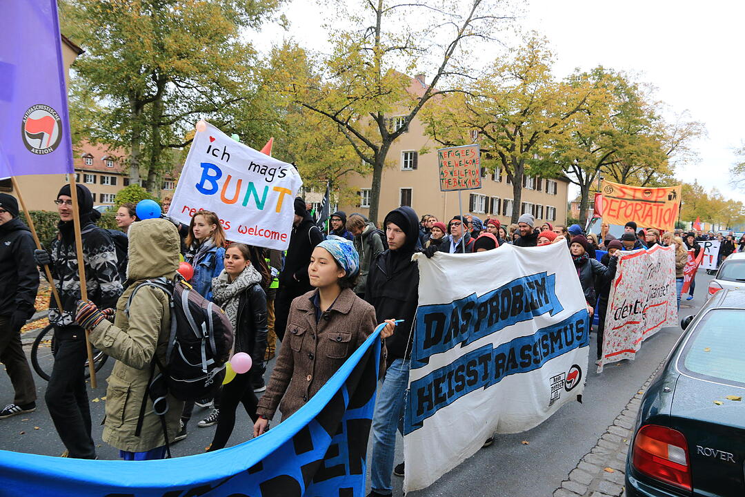 Linke Demo gegen Balkanzentrum Bamberg