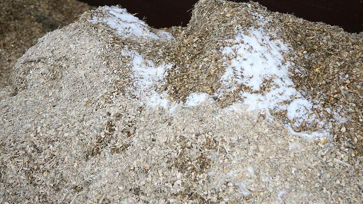 Zur Silage kommt Viehsalz hinzu. "Eine Kuh bekommt auch Viehsalz, das ist wichtig für die Zusammensetzung - man kann eine Biogasanlage nicht mit Abfällen füttern", erklärt von Künsberg.