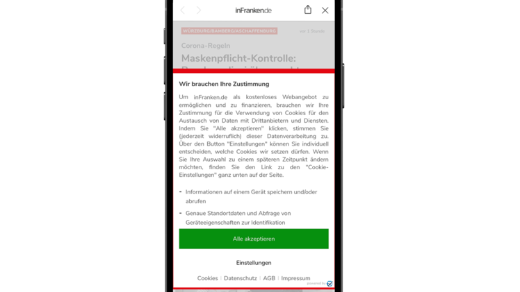 inFranken.de braucht Ihre Zustimmung: Durch die Einwilligung der Verarbeitung Ihrer Daten können wir Ihnen weiterhin Nachrichten aus Franken und viele Service- und Ratgeber- Artikel kostenfrei zur Verfügung stellen.