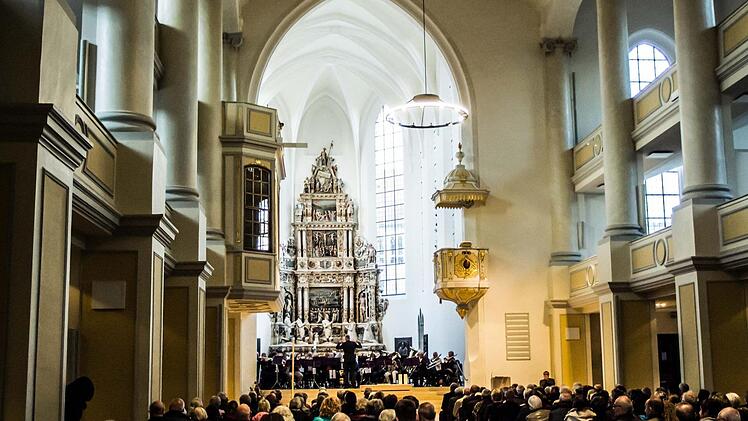 Als Eröffnungskonzert zur Landesausstellung musizierte der Posaunenchor St. Moriz unter Leitung von Peter Stenglein. Foto: Jochen Berger