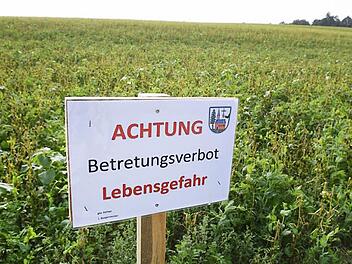 Derzeit ist es streng verboten, von derartigen Schildern gesäumte Flächen zu betreten. Foto: Ronald Rinklef