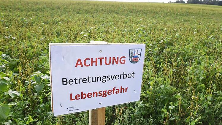 Derzeit ist es streng verboten, von derartigen Schildern gesäumte Flächen zu betreten. Foto: Ronald Rinklef
