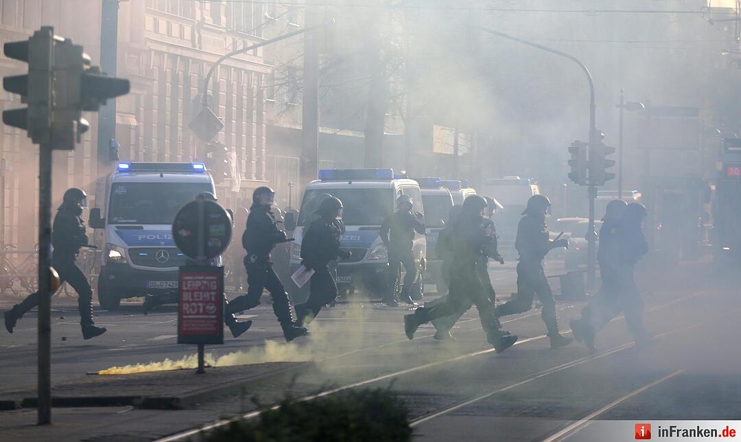 Krawalle in Leipzig