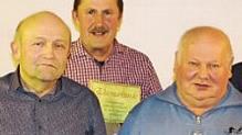 Die neuen Ehrenmitglieder des FC Baiersdorf, Peter Will, Georg Wenninger und Berthold Lang